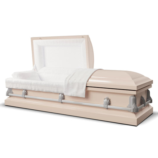 Andover Series | Pink Steel Casket with White Interior