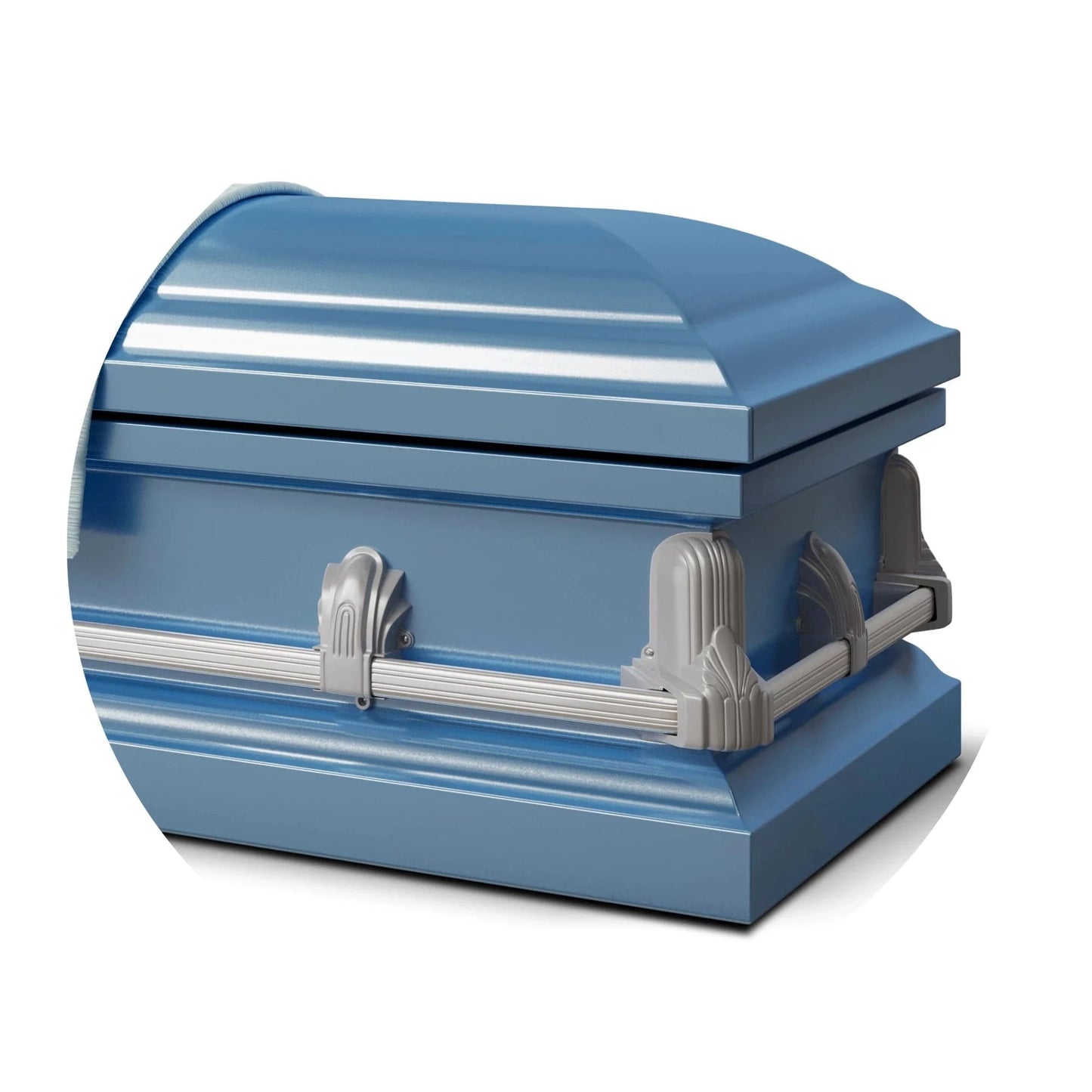 Andover Series | Light Blue Steel Casket with Light Blue Interior