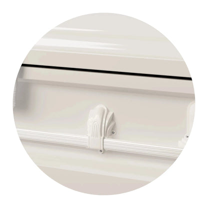 Andover Series | White Steel Casket with White Interior and White Hardware