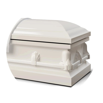 Andover Series | White Steel Casket with White Interior and White Hardware