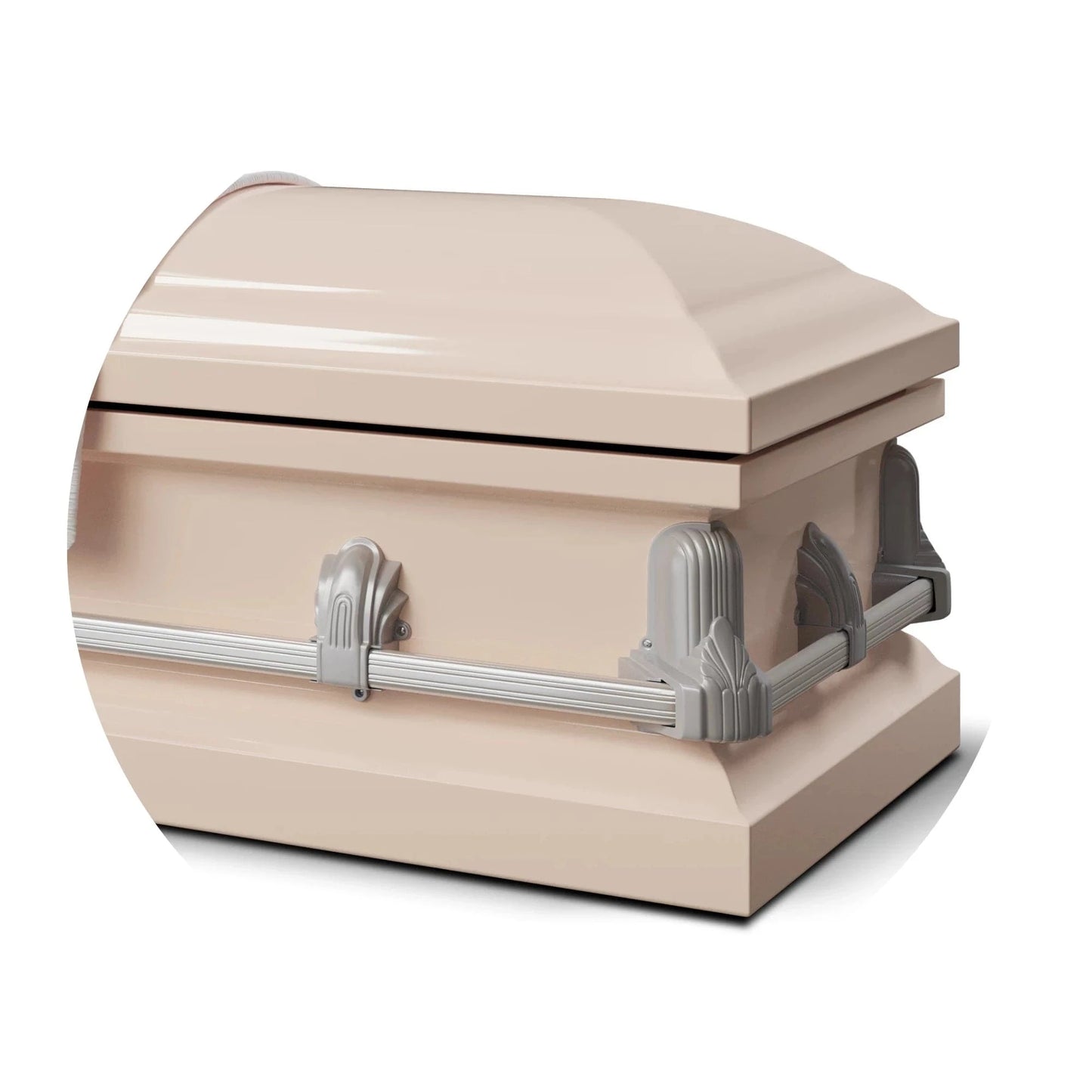 Andover Series | Pink Steel Casket with White Interior