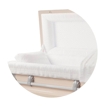 Andover Series | Pink Steel Casket with White Interior