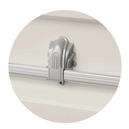 Andover Series | White Steel Casket with White Interior and Gray Hardware
