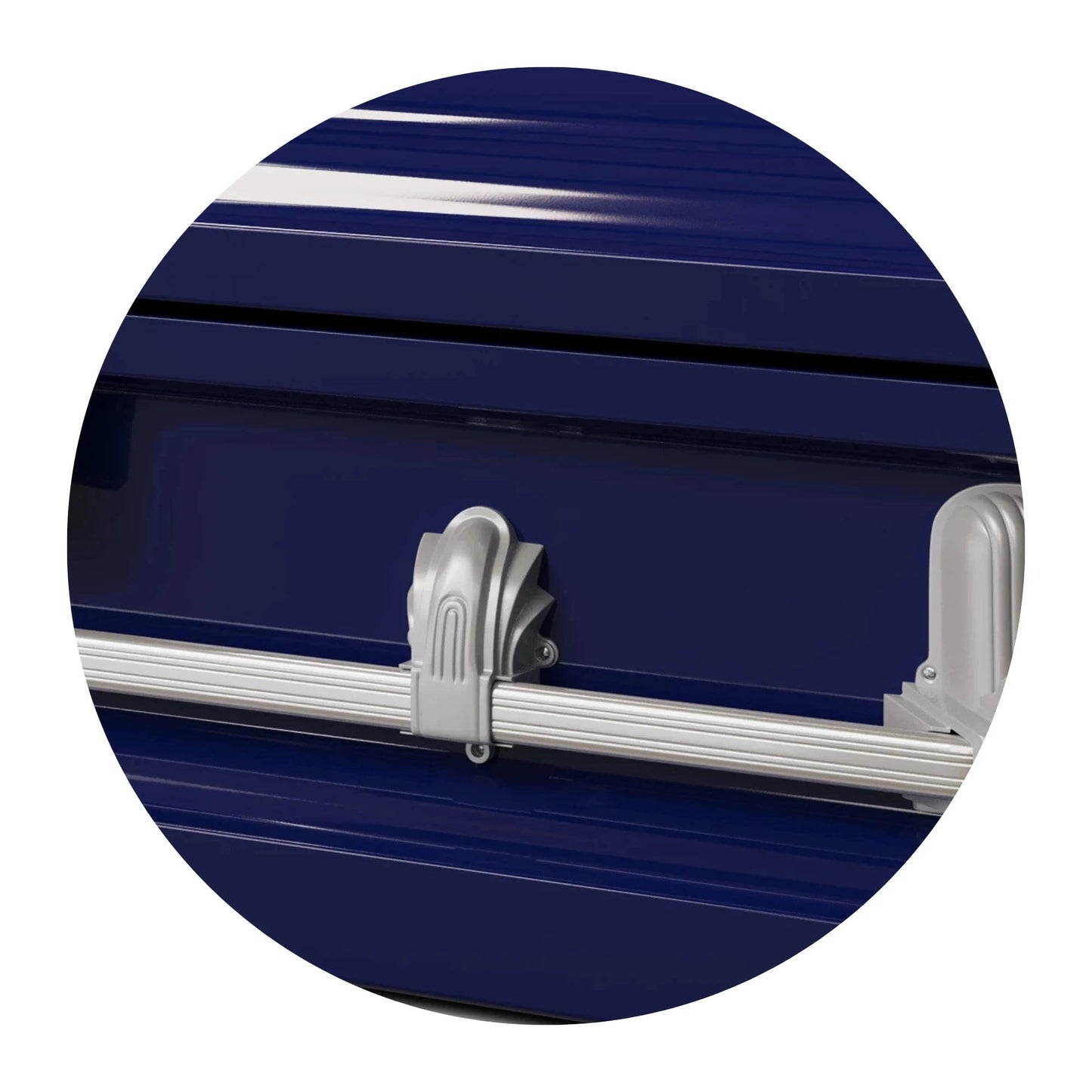 Andover Series | Dark Blue Steel Casket with Light Blue Interior