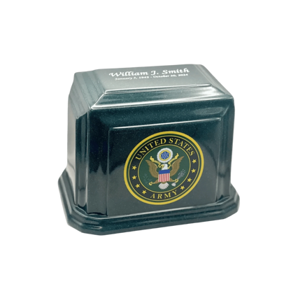Classic Military Marble Cremation Urn | Army Green