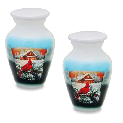 Pair of Pet Keepsake Urns - Cardinal | Artist Keepsake Urn