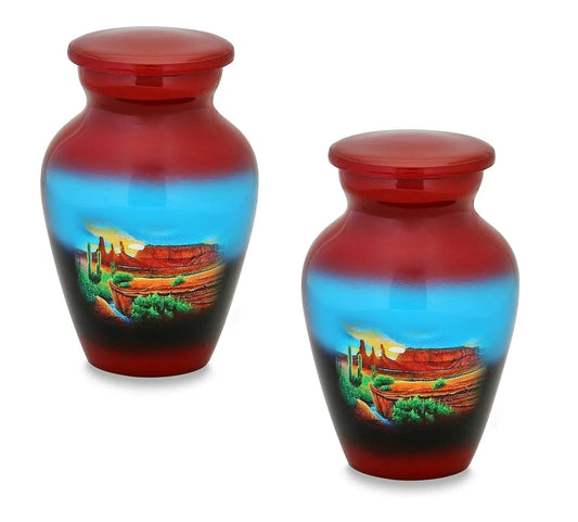 Pair of Pet Keepsake Urns - Sonoran Desert | Artist Keepsake Urn