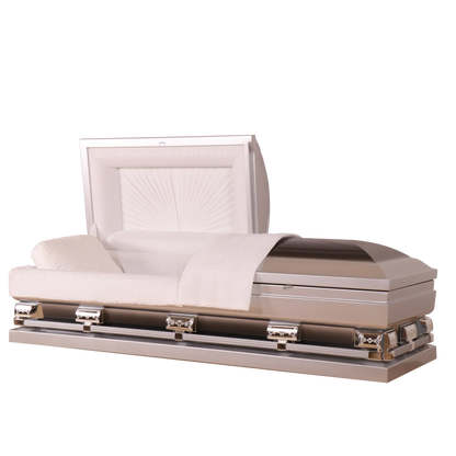 Ashford XL Series (28 in.) | Rosetan Brushed 20 Gauge Steel Casket with Rosetan Crepe Interior