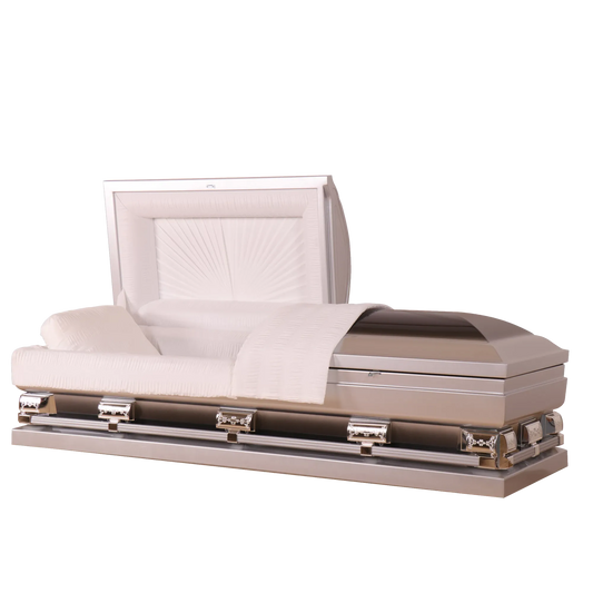 Ashford XL Series (28 in.) | Rosetan Brushed 20 Gauge Steel Casket with Rosetan Crepe Interior