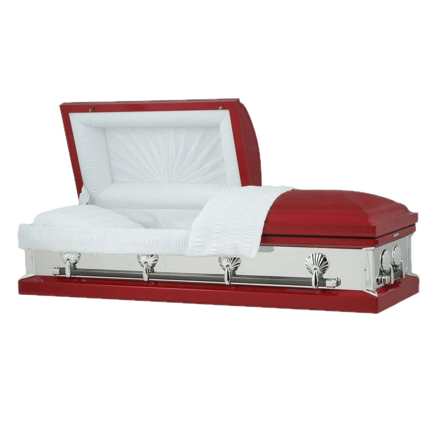 Reflections Series | Red Steel Casket with White Interior