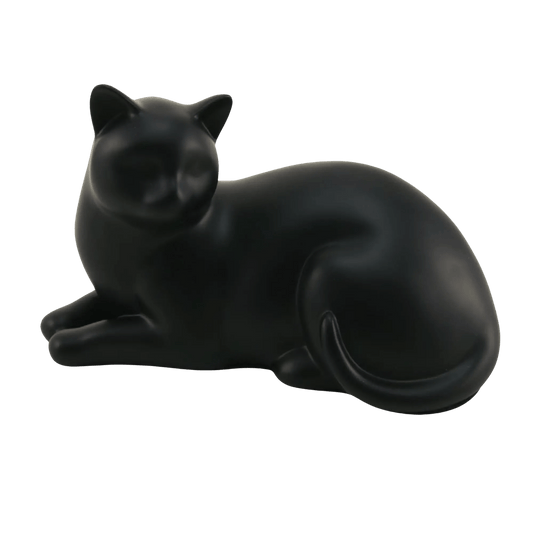 Cozy Cat Black Pet Urn