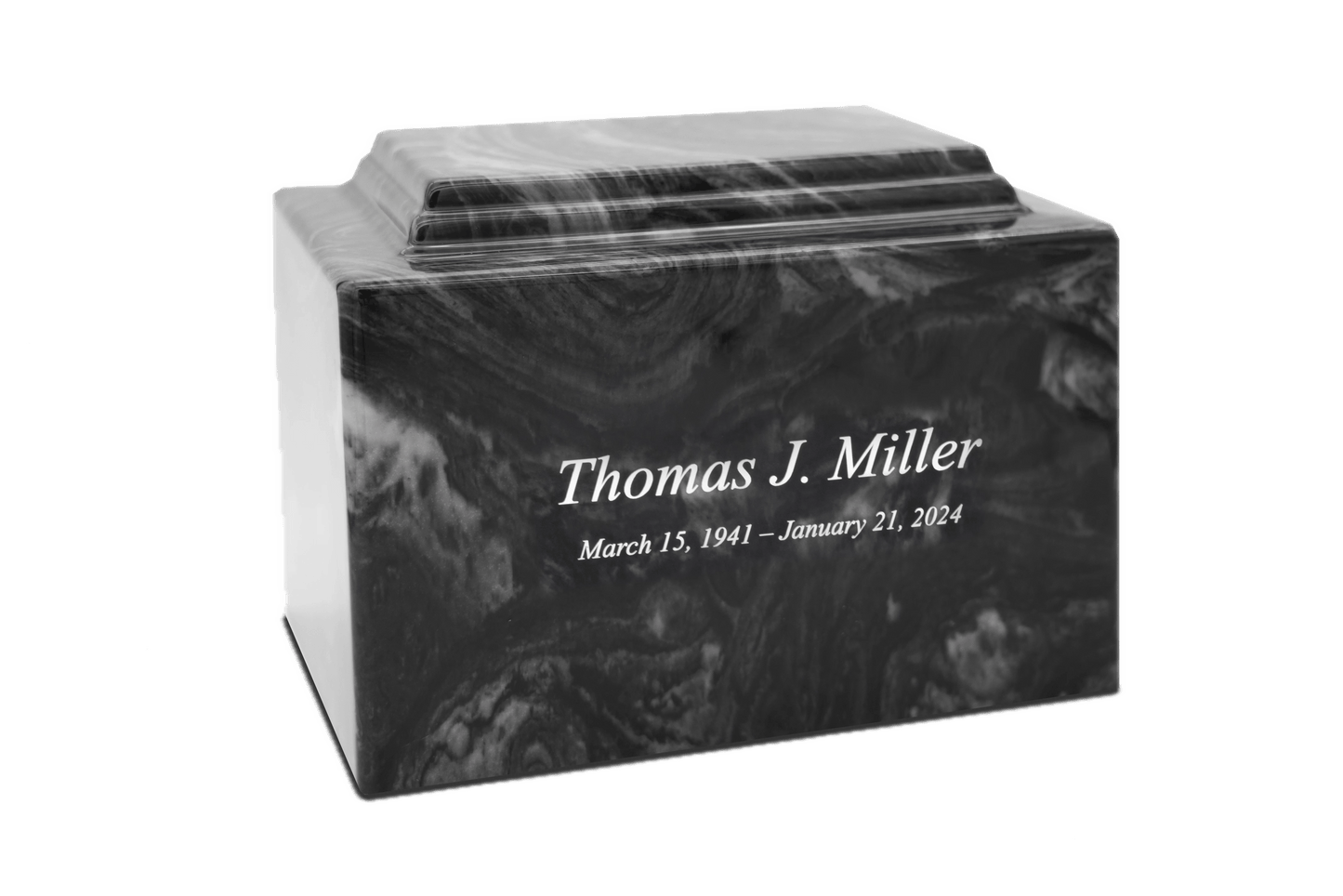 Ebony Cultured Marble Cremation Urn