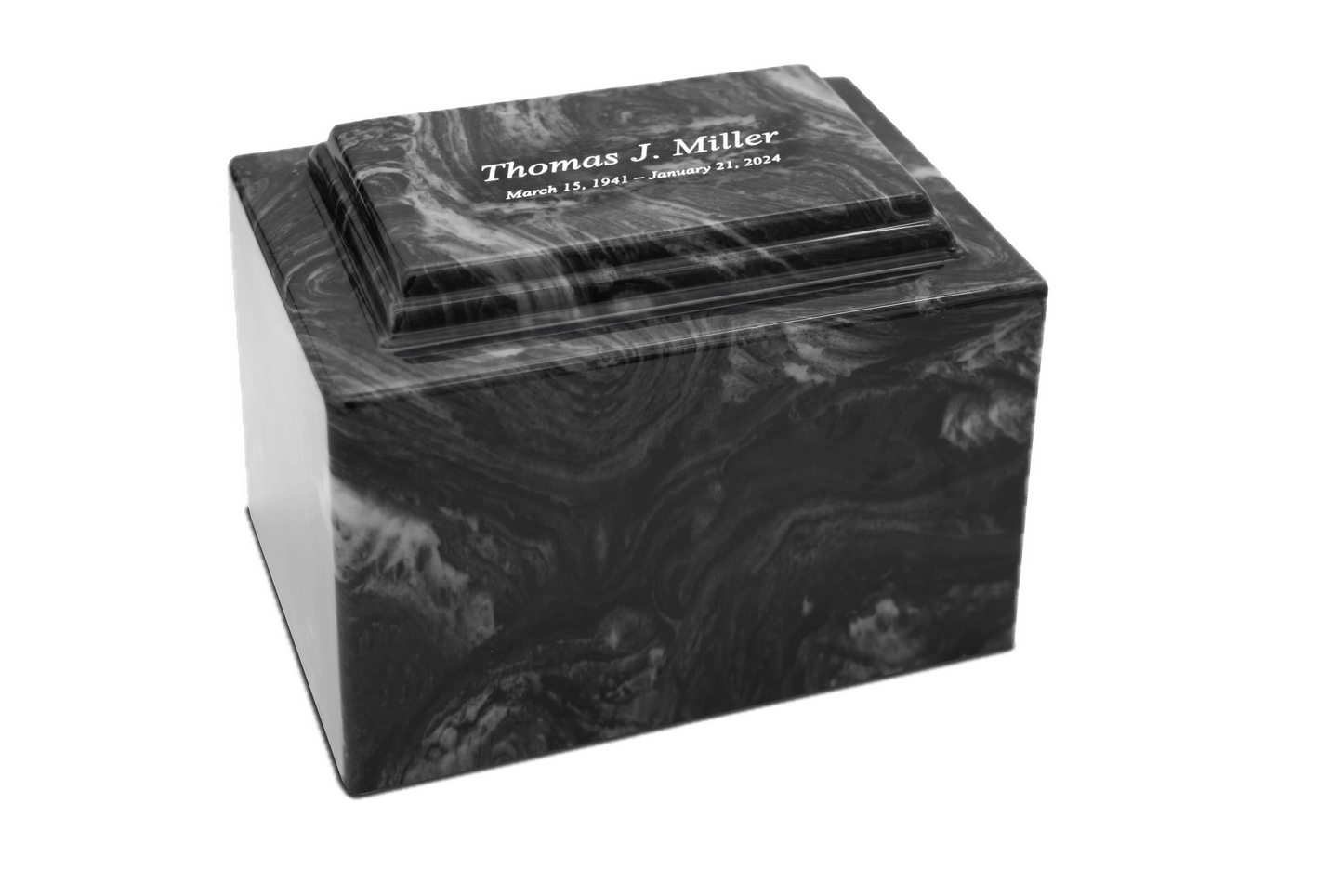 Ebony Cultured Marble Cremation Urn