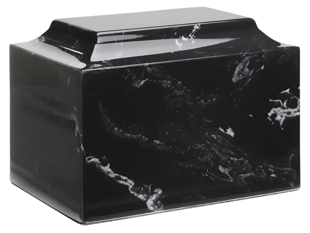 Black Paw Cultured Marble Cremation Urn