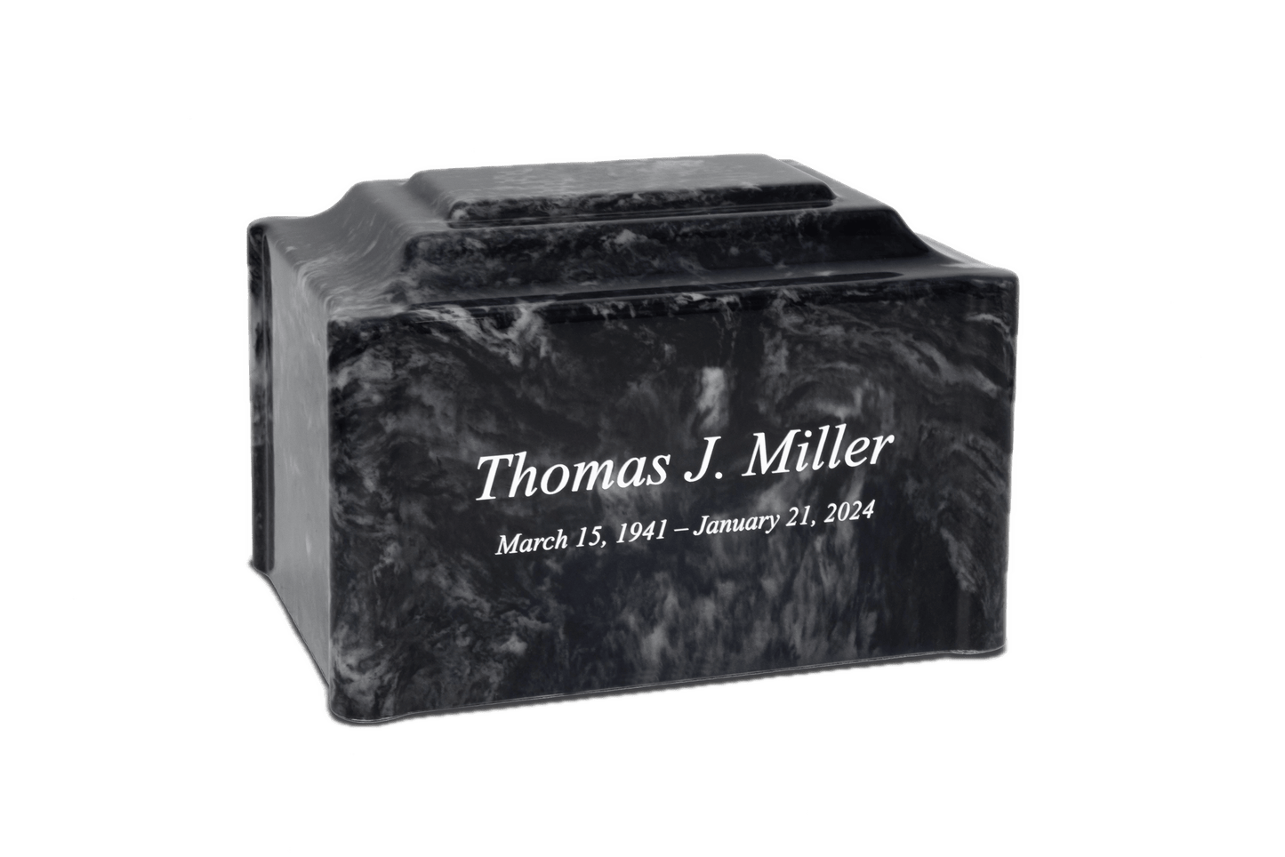 Ebony Cultured Marble Cremation Urn