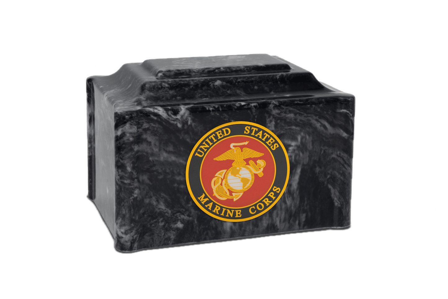 Military Marble Cremation Urn | Marines Black