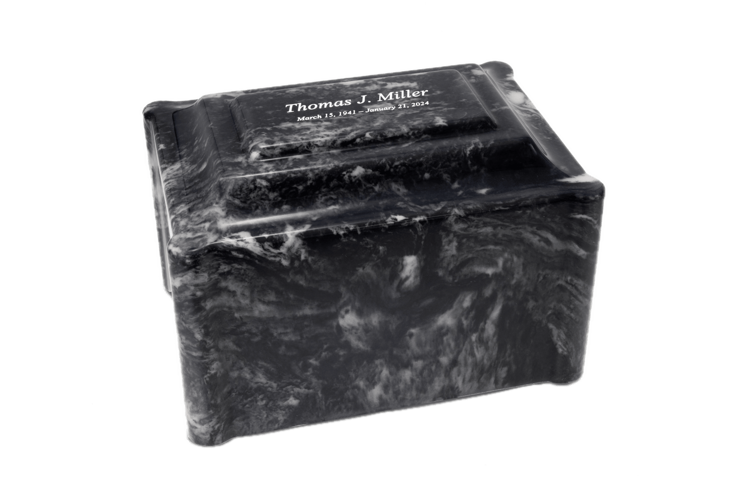 Ebony Cultured Marble Cremation Urn