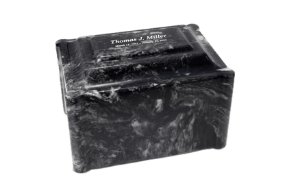 Ebony Cultured Marble Cremation Urn