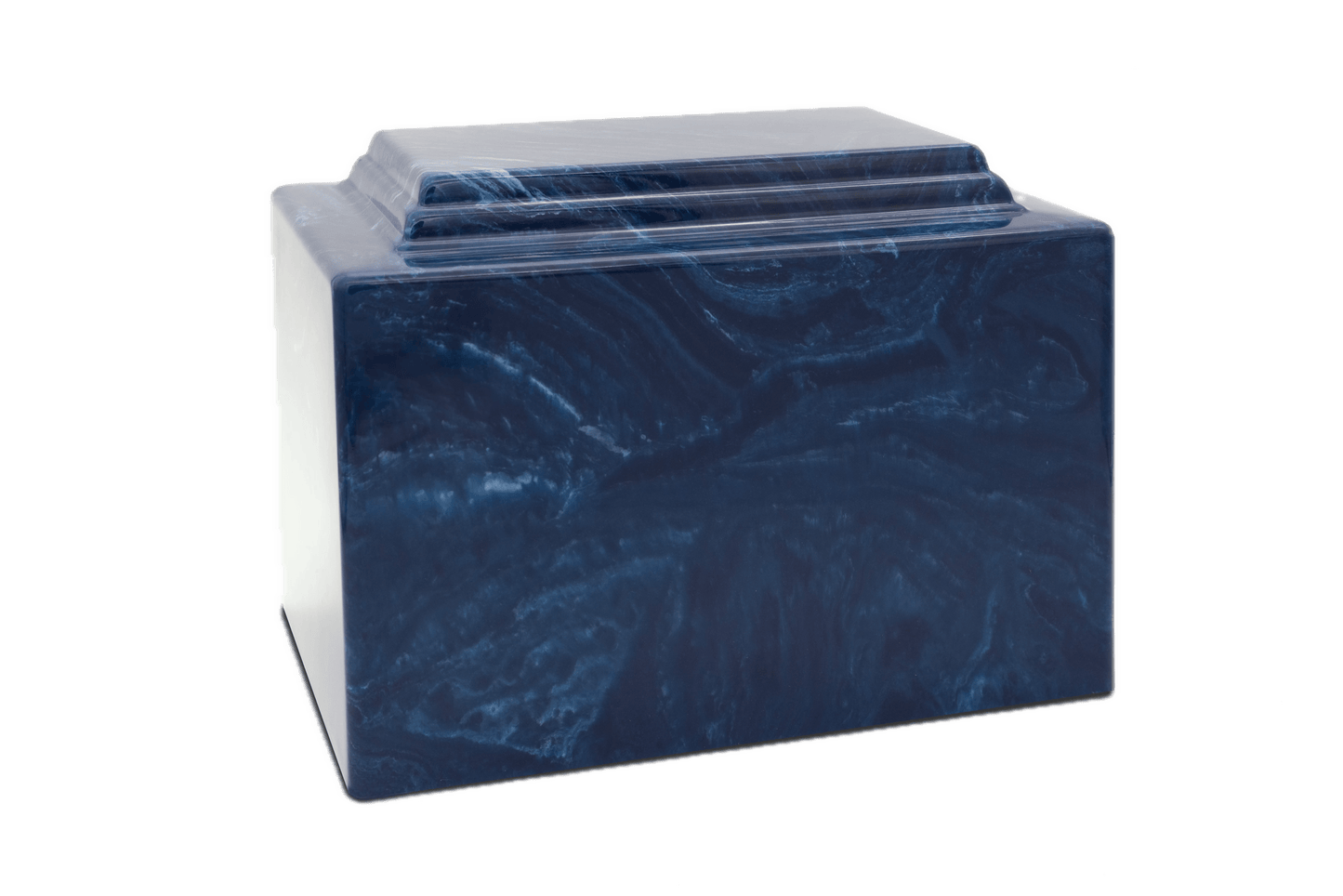 Navy Blue Cultured Marble Cremation Urn