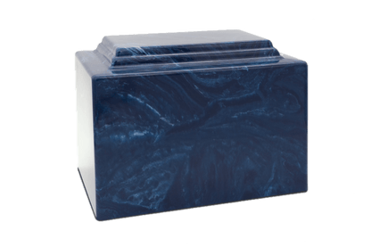 Navy Blue Cultured Marble Cremation Urn