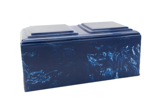 Navy Blue Companion Marble Urn | Urn for Two