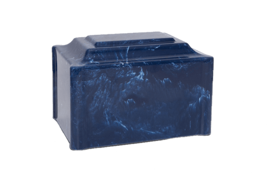 Navy Blue Cultured Marble Cremation Urn