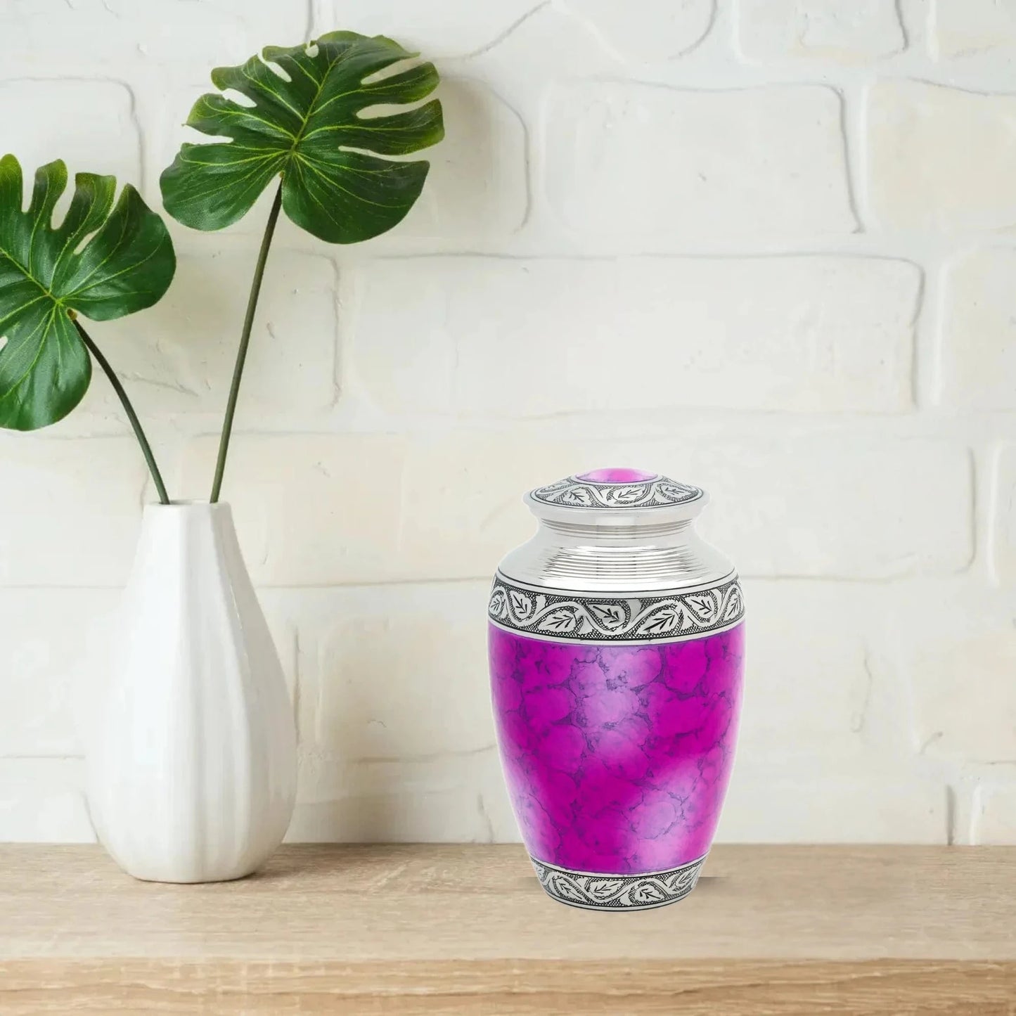 Brass Urn - Pink