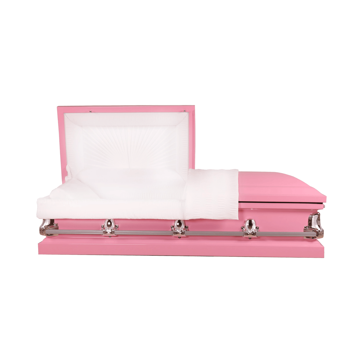 Orion Series (18 gauge) | Hot Pink Steel Casket with White Interior