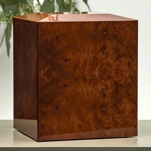 Amber Color Companion Wood Cremation Urn | Urn for Two