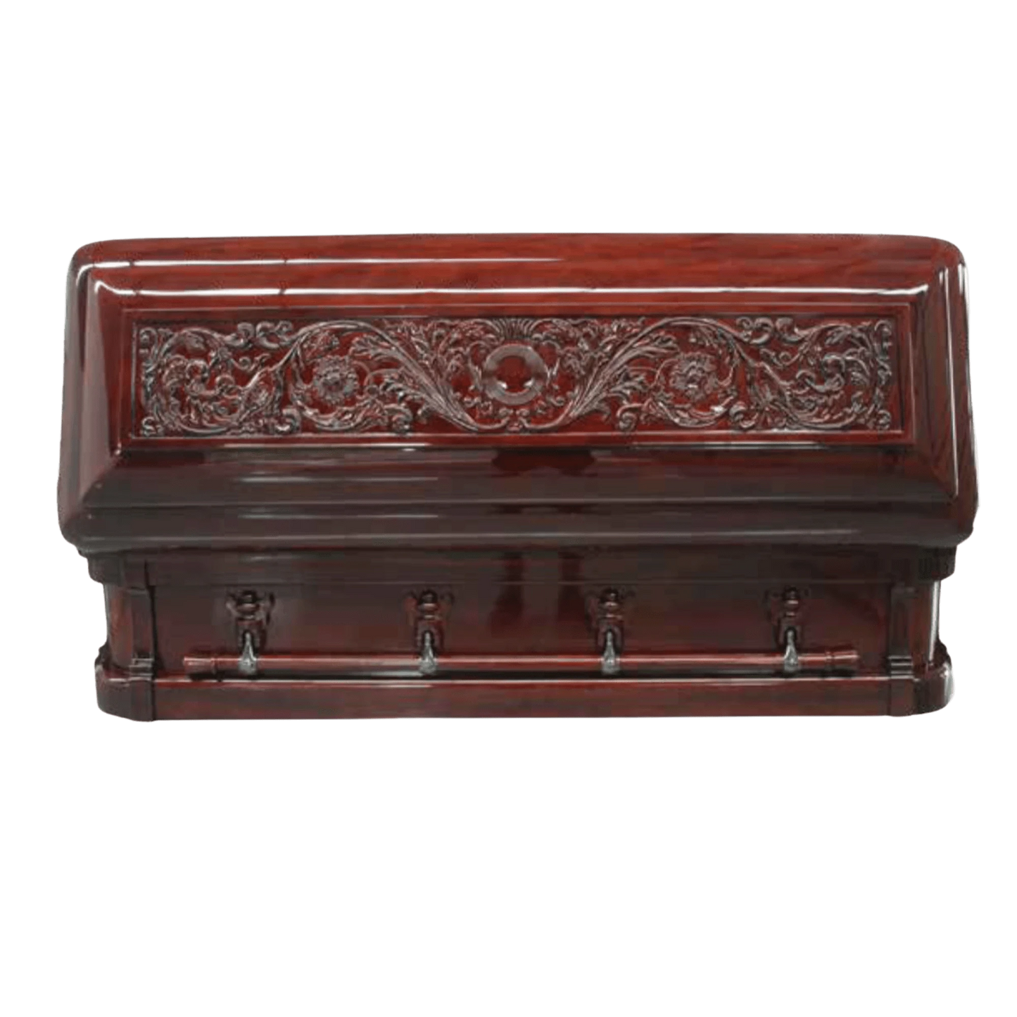 Northern (Mahogany) Carved Top Wood  Casket