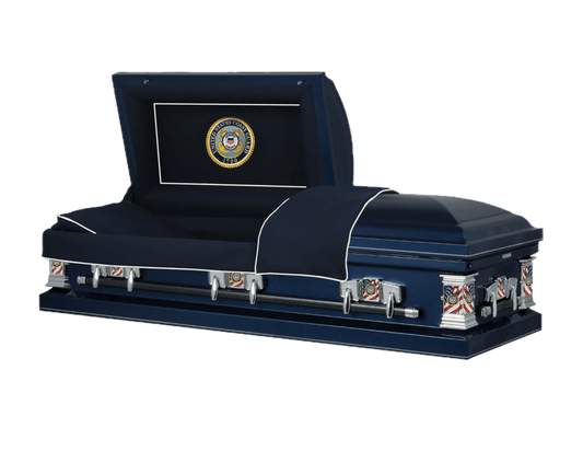 Veteran Select | Coast Guard Dark Blue Steel Casket with Dark Blue Interior
