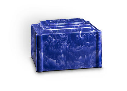 Cobalt Cultured Marble Cremation Urn