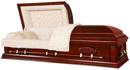 Pemberton (Solid Mahogany) | Mahogany Wood Casket with Matte Cherry Finish