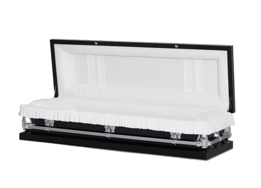 Manson Series | Black 20-Gauge Steel Casket – Full Couch
