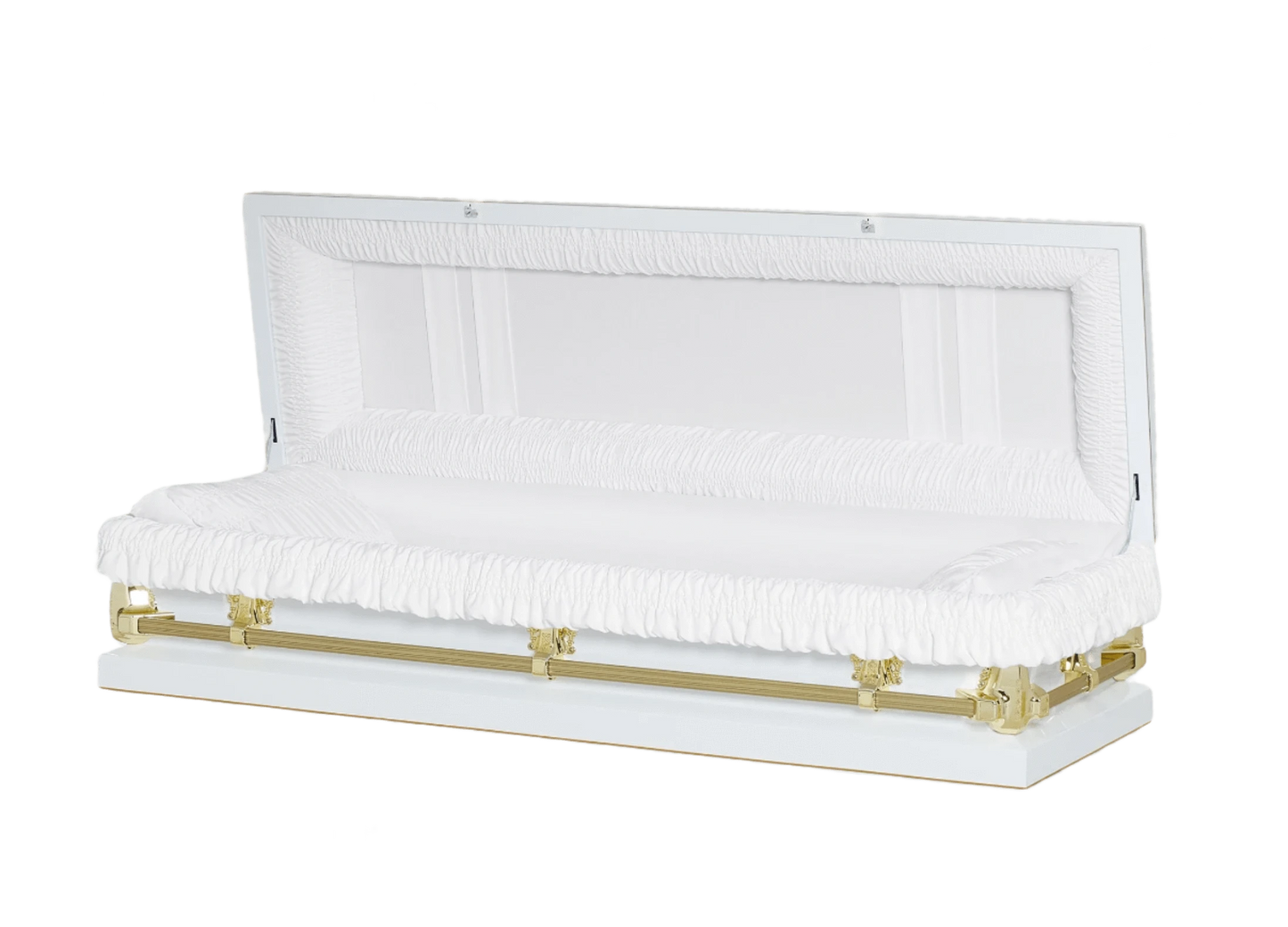 Manson Series | White Gold 20-Gauge Steel Casket – Full Couch
