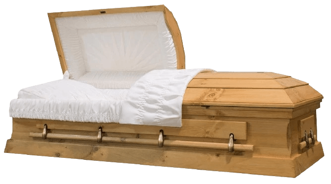 Crawford (Pine) | Pine Wood Casket with Light Stain Finish