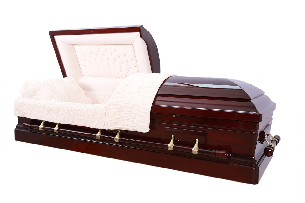 Winterbourne (Solid Mahogany) | Mahogany Wood Casket with Red Mahogany Finish
