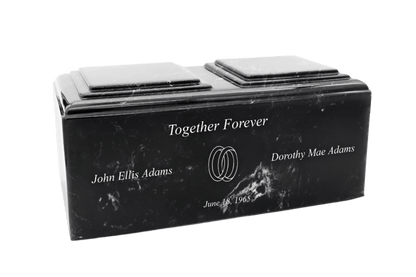 Ebony Companion Marble Urn | Urn for Two