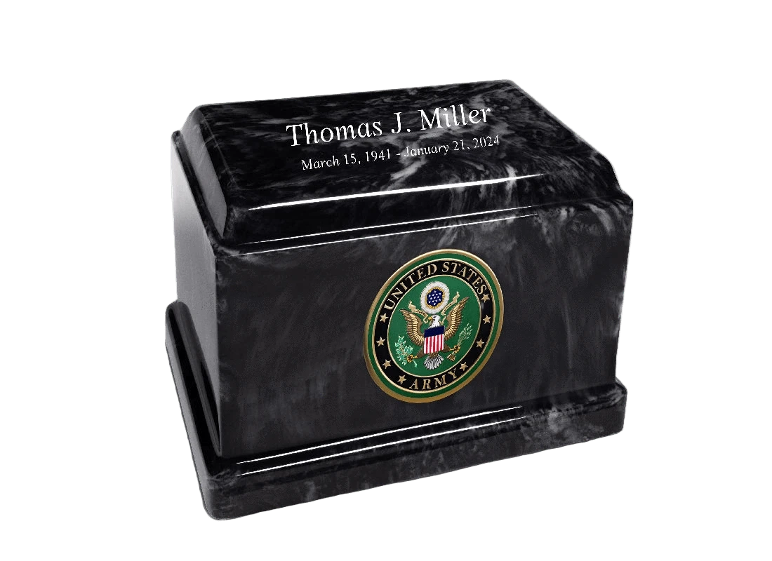 Sentinel Military Marble Cremation Urn | US Army