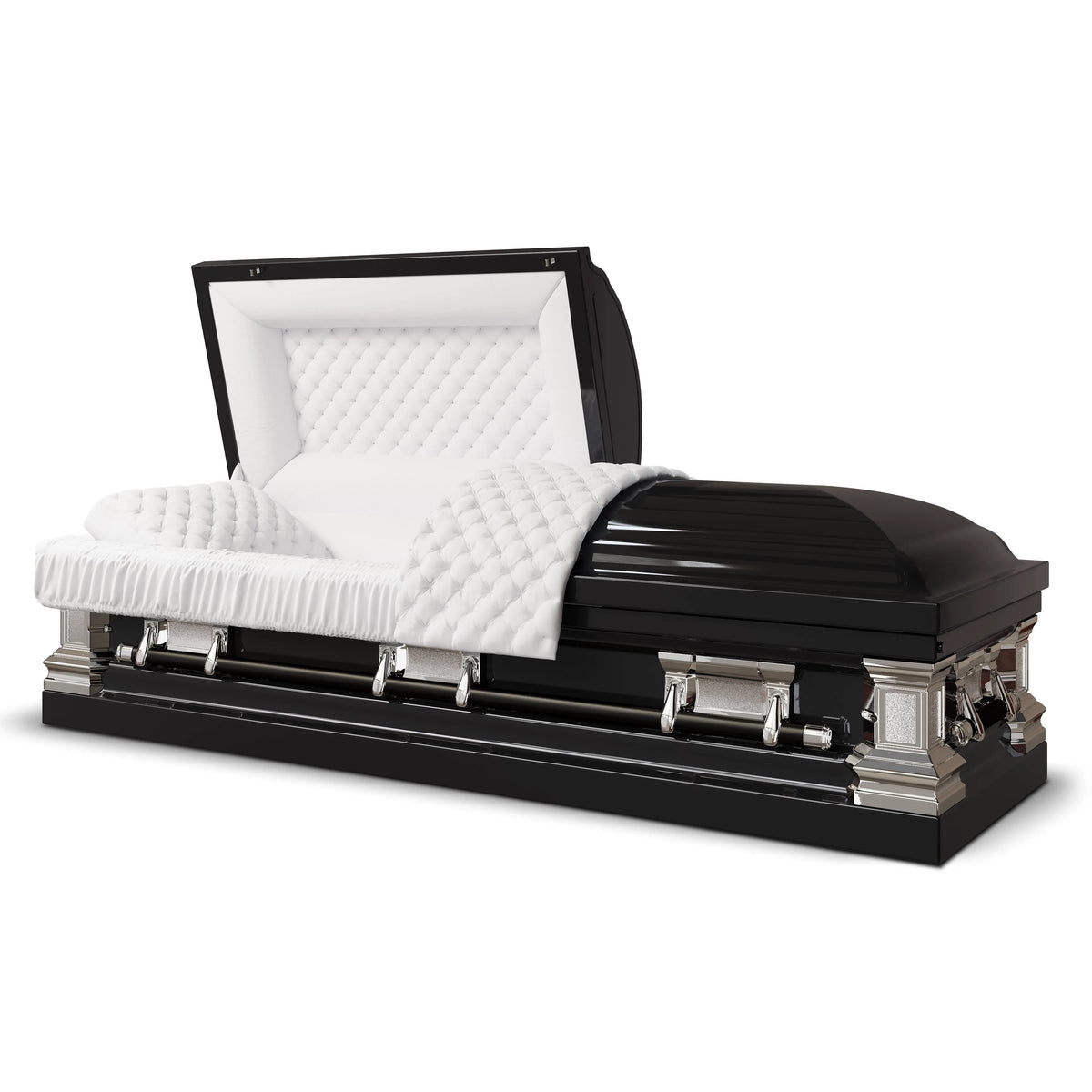 Era Stainless Series (Made in USA) | Black Stainless Steel Casket with White Interior