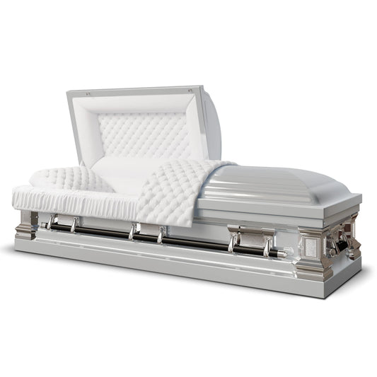 Era Stainless Series (Made in USA) | Silver Stainless Steel Casket with White Interior