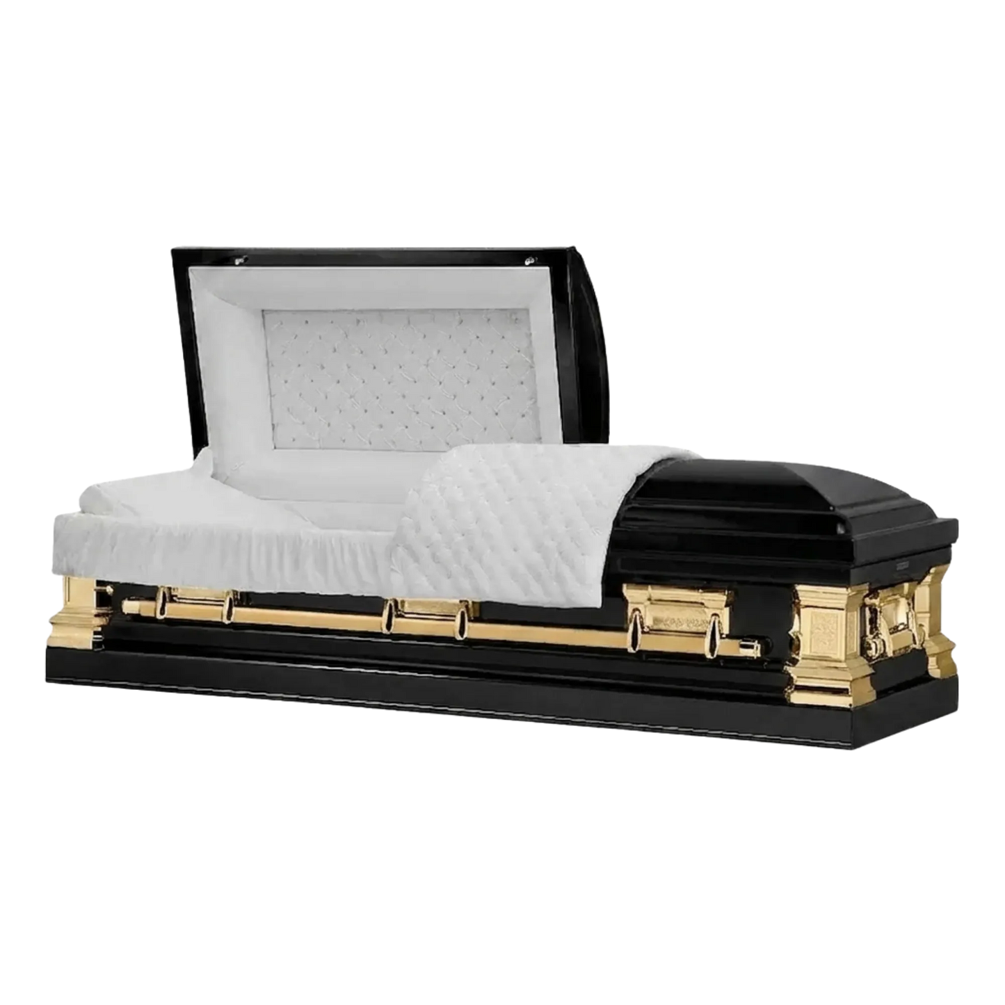 Era Stainless Series (Made in USA) | Black and Gold Stainless Steel Casket with White Interior