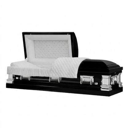 Era Stainless Series (Made in USA) | Black Stainless Steel Casket with White Interior