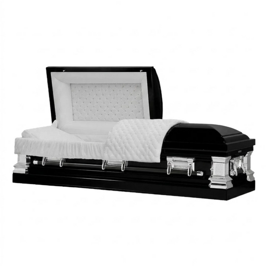 Era Stainless Series (Made in USA) | Black Stainless Steel Casket with White Interior