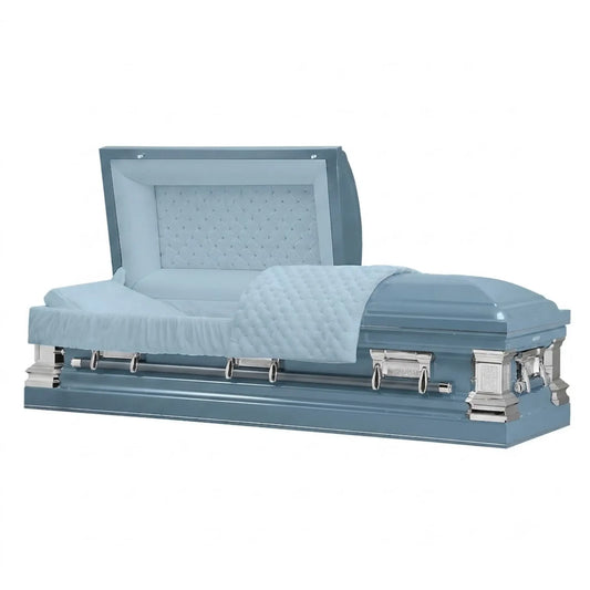Era Stainless Series (Made in USA) | Light Blue Stainless Steel Casket with Light Blue Interior