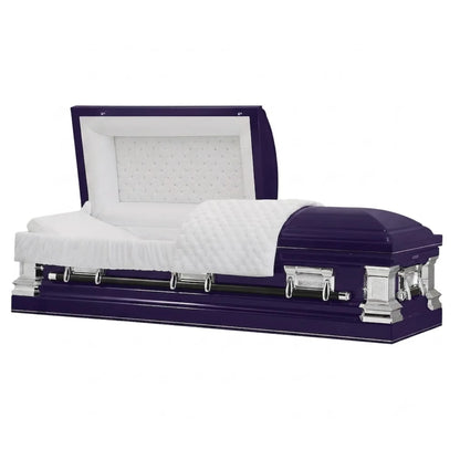 Era Stainless Series (Made in USA) | Royal Purple Stainless Steel Casket with White Interior