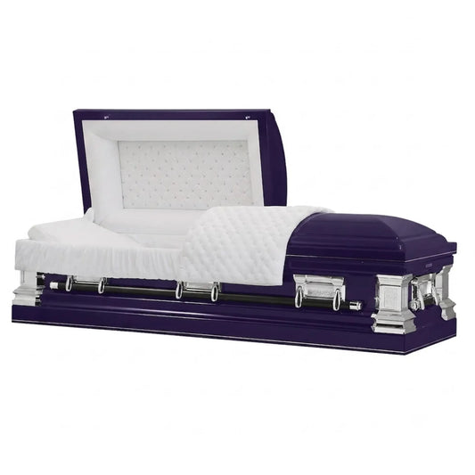 Era Stainless Series (Made in USA) | Royal Purple Stainless Steel Casket with White Interior