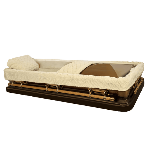 Eternal (Full Couch) | Ivory Bronze Steel Casket