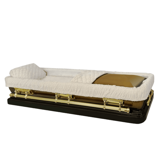 Eternal (Full Couch) | White Gold Steel Casket