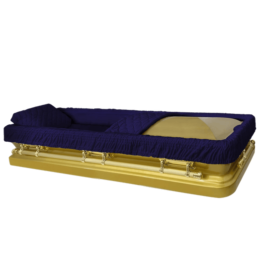 Eternal (Full Couch) | Dark Purple Gold Steel Casket